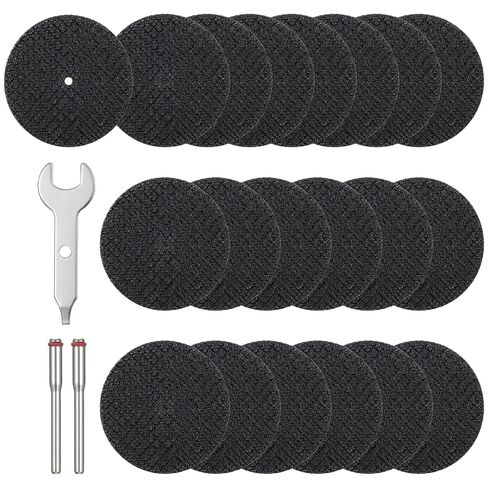 Rotary Tool Cut Off Wheels, Rotary Tool Cutting Discs, 23PCS Metal Cutting Discs, 1 Wrench & 2PCS 1/8“ Mandrels, Durable Cutt Wheel for Drill Wood Crafting and DIY Projects in Kuwait