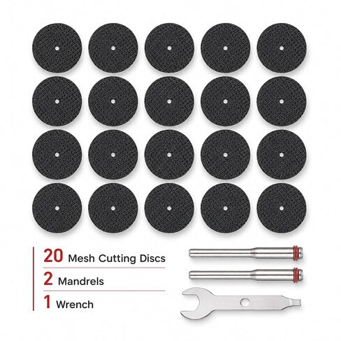Rotary Tool Cut Off Wheels, Rotary Tool Cutting Discs, 23PCS Metal Cutting Discs, 1 Wrench & 2PCS 1/8“ Mandrels, Durable Cutt Wheel for Drill Wood Crafting and DIY Projects in Kuwait