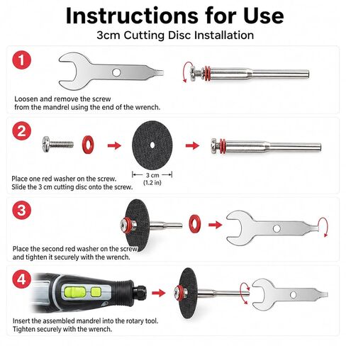 Rotary Tool Cut Off Wheels, Rotary Tool Cutting Discs, 23PCS Metal Cutting Discs, 1 Wrench & 2PCS 1/8“ Mandrels, Durable Cutt Wheel for Drill Wood Crafting and DIY Projects in Kuwait