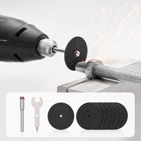 Rotary Tool Cut Off Wheels, Rotary Tool Cutting Discs, 23PCS Metal Cutting Discs, 1 Wrench & 2PCS 1/8“ Mandrels, Durable Cutt Wheel for Drill Wood Crafting and DIY Projects in Kuwait