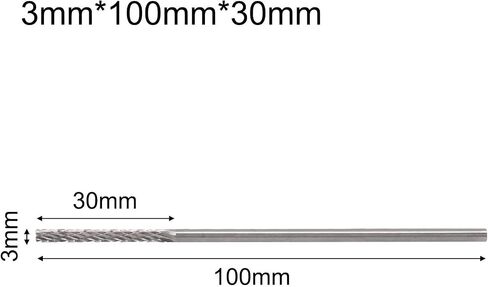 Long Shank Carbide Burrs 3mm 1/8" Rotary Tool For Metalwork Grinding Deburring Sculpting 38-100mm(3x100x30) in Kuwait