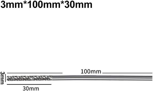 Long Shank Carbide Burrs 3mm 1/8" Rotary Tool For Metalwork Grinding Deburring Sculpting 38-100mm(3x100x30) in Kuwait