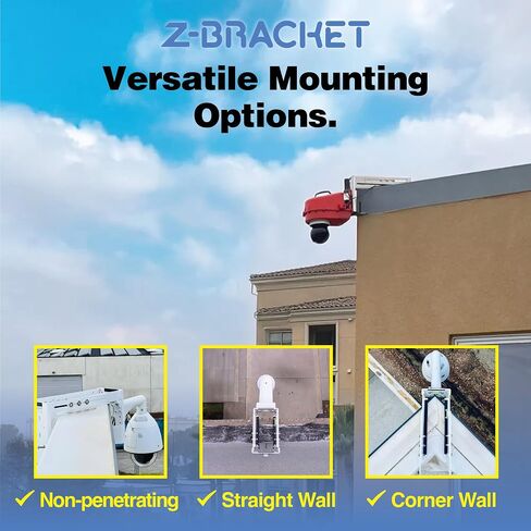 Adjustable Rooftop Camera Bracket, Non-Penetrating Parapet Mount for PTZ & Dome Cameras (Z-Bracket) in Kuwait