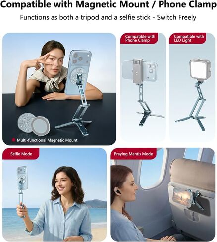 Multifunctional Phone Holder, Handheld Camera Selfle Stick Foldable Tripod Stand with 1/4″ Scew Arca-Type Plate Base for Pocket 3 in Kuwait