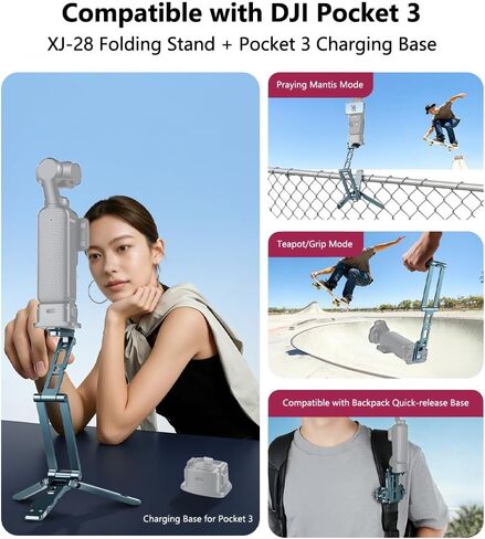 Multifunctional Phone Holder, Handheld Camera Selfle Stick Foldable Tripod Stand with 1/4″ Scew Arca-Type Plate Base for Pocket 3 in Kuwait