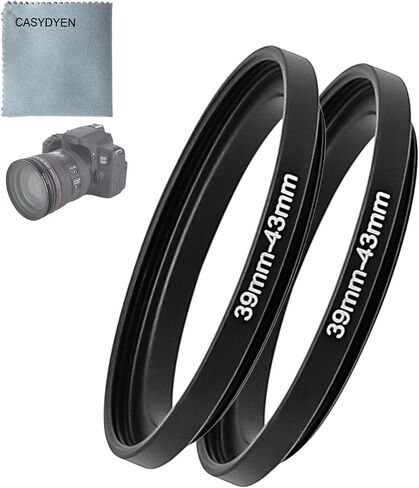(2PCS) 39-46mm Step Up Filter Adapter Ring for 39mm Camera Lens and for 46mm Filters 39-40.5/42/43/46/49/52/55/58/62/67/72/77/82mm Step Up & Step Down Adapter Rings(39-46mm) in Kuwait