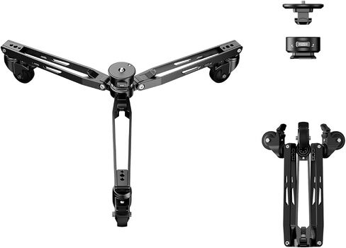 COMAN DF3 Photography Monopod Dolly for M1 Monopod, Foldable Wheels with PH70 Quick Release Mount and 3/8" Screw, 360° Silent Swivel Casters for for Film, Wedding & Studio Live Shooting in Kuwait