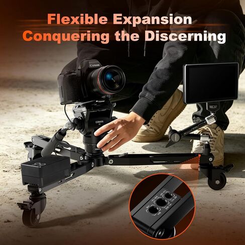 COMAN DF3 Photography Monopod Dolly for M1 Monopod, Foldable Wheels with PH70 Quick Release Mount and 3/8" Screw, 360° Silent Swivel Casters for for Film, Wedding & Studio Live Shooting in Kuwait