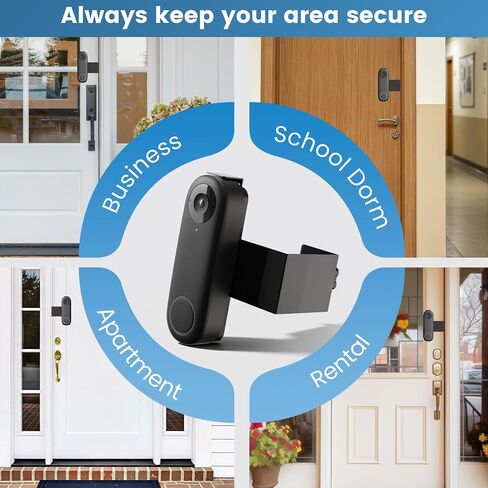 Anti-Theft Video Doorbell Mount Compatible with Reolink/Orbitell Doorbell | No-Drill Adjustable Door Mount Bracket, No Block Motion Sensor Doorbell Holder for Apartment Home Office Rentals in Kuwait