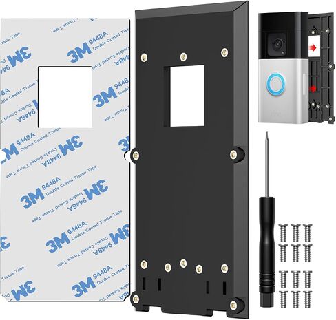 No-Drill Ring Doorbell Mount, Adhesive Doorbell Mounting Bracket Compatible with Ring Video Doorbell (2nd Generation 2020 Release), 3, 3 Plus, 4, Battery Doorbell Plus/Pro Stick-On Back Plate in Kuwait