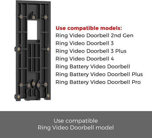 No-Drill Ring Doorbell Mount, Adhesive Doorbell Mounting Bracket Compatible with Ring Video Doorbell (2nd Generation 2020 Release), 3, 3 Plus, 4, Battery Doorbell Plus/Pro Stick-On Back Plate in Kuwait