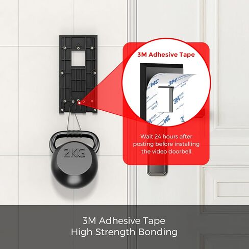 No-Drill Ring Doorbell Mount, Adhesive Doorbell Mounting Bracket Compatible with Ring Video Doorbell (2nd Generation 2020 Release), 3, 3 Plus, 4, Battery Doorbell Plus/Pro Stick-On Back Plate in Kuwait
