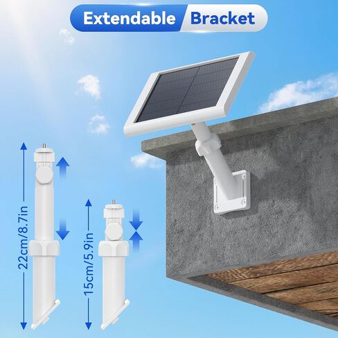 Universal Solar Panel Wall Mount Bracket for Ring,Blink,Eufy,Arlo and Wyze Solar Panel,Extendable Mounting Arm & Multi-Angle Adjustment,Fit Most Security Camera Solar Panel,Weatherproof Outdoor in Kuwait