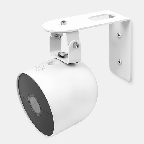 Nest Camera Mount Compatible with Google Nest Cam Outdoor or Indoor, Battery - 2nd Generation,360 View Anti-Drop Outdoor Wall Bracket Mounting Kit Nest cam Accessories- White in Kuwait