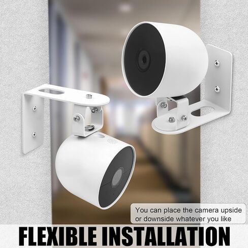 Nest Camera Mount Compatible with Google Nest Cam Outdoor or Indoor, Battery - 2nd Generation,360 View Anti-Drop Outdoor Wall Bracket Mounting Kit Nest cam Accessories- White in Kuwait
