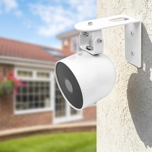 Nest Camera Mount Compatible with Google Nest Cam Outdoor or Indoor, Battery - 2nd Generation,360 View Anti-Drop Outdoor Wall Bracket Mounting Kit Nest cam Accessories- White in Kuwait