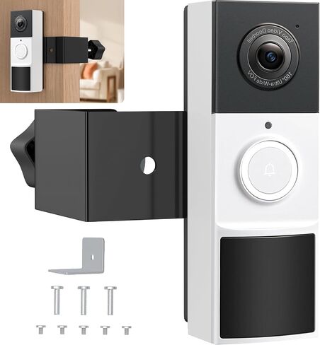 Anti-Theft Doorbell Mount for Tapo, Fully Metal Mounting Bracket Compatible with Tapo Video Doorbell D225/ D210/ D235, Anti-Blocks Motion Sensor, No Drilling Adjustable for Houses/Apartments/Rentals in Saudi Arabia