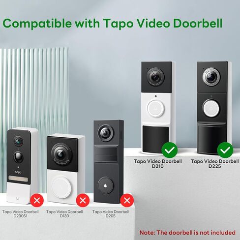 Anti-Theft Doorbell Mount for Tapo, Fully Metal Mounting Bracket Compatible with Tapo Video Doorbell D225/ D210/ D235, Anti-Blocks Motion Sensor, No Drilling Adjustable for Houses/Apartments/Rentals in Saudi Arabia