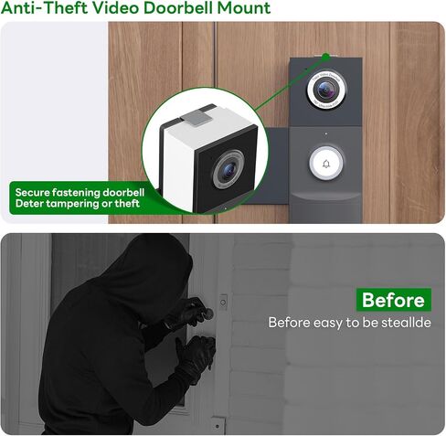 Anti-Theft Doorbell Mount for Tapo, Fully Metal Mounting Bracket Compatible with Tapo Video Doorbell D225/ D210/ D235, Anti-Blocks Motion Sensor, No Drilling Adjustable for Houses/Apartments/Rentals in Saudi Arabia