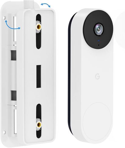 Adjustable Doorbell Mount (30°to 145°) Compatible with Google Nest Doorbell Wired(3rd/2nd Gen/Google Nest Hello Door Bell, Door Bell Wedge Mount for Apartment, No Drill Mounting Bracket-White in Kuwait