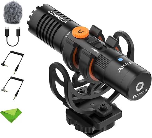COMICA VM30 Shotgun Microphone, with Wireless Modes, Digital/Analog Output, 75/150Hz Low-Cut Filter Modes, Universal Video Microphone for Filmmakers, Vloggers - Camera, Smartphone, and PC in Kuwait
