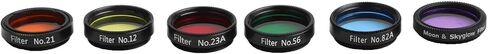 6 Pack Telescope Nebula Filters 1.25 Inch, Aluminum Alloy Multi-Coated Optical Filter Set with Storage Box for Lunar Planetary Observation and Astrophotography, Yellow Orange Red Green Blue in Kuwait