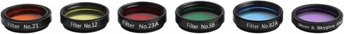 6 Pack Telescope Nebula Filters 1.25 Inch, Aluminum Alloy Multi-Coated Optical Filter Set with Storage Box for Lunar Planetary Observation and Astrophotography, Yellow Orange Red Green Blue in Kuwait