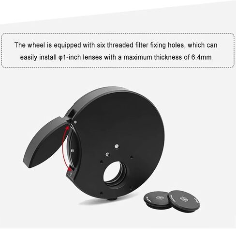 6 Position Filter Wheel for Telescope, 30mm Cage System, Allowing You to Image Without Any Reflections Or Stray Light, for Optical Experiments in Kuwait