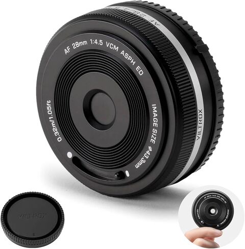 VILTROX 28mm F4.5 FE, 28mm f/4.5 Pancake Full Frame Lens for Sony E Mount, Auto Focus Wide Angle Lens for Sony E-Mount Cameras A7II A7SIII A7II A7RIII A7IV A7RIV A9 A1 FX3 A7RV ZVE1 A7CR A7CII A93 in Kuwait