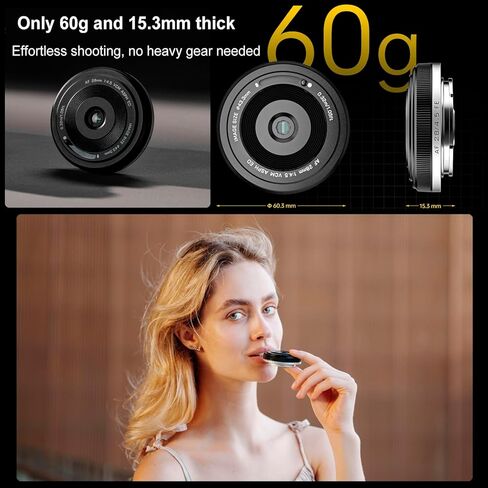 VILTROX 28mm F4.5 FE, 28mm f/4.5 Pancake Full Frame Lens for Sony E Mount, Auto Focus Wide Angle Lens for Sony E-Mount Cameras A7II A7SIII A7II A7RIII A7IV A7RIV A9 A1 FX3 A7RV ZVE1 A7CR A7CII A93 in Kuwait