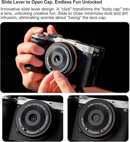 VILTROX 28mm F4.5 FE, 28mm f/4.5 Pancake Full Frame Lens for Sony E Mount, Auto Focus Wide Angle Lens for Sony E-Mount Cameras A7II A7SIII A7II A7RIII A7IV A7RIV A9 A1 FX3 A7RV ZVE1 A7CR A7CII A93 in Kuwait