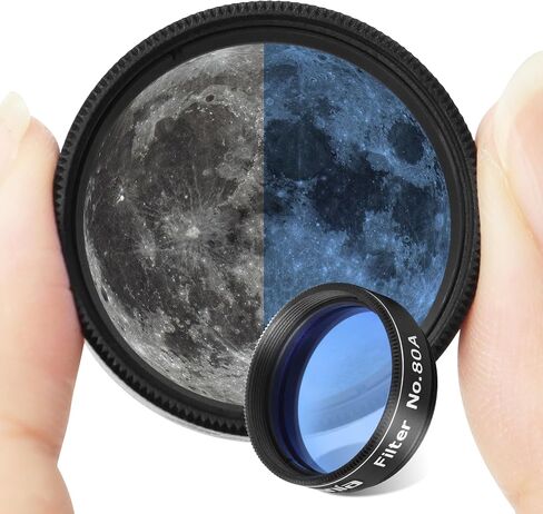 Astromania 2 Inch Telescope Planetary Color Moon Eyepiece Filter #80A Blue | Compatible for 2inch Astronomical Telescope Eyepiece,Enhance Contrast in Lunar Planetary Observation,Black Anodized Aluminium in Kuwait