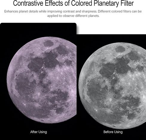 Astromania 2 Inch Telescope Planetary Color Moon Eyepiece Filter #AC54 | Compatible for 2inch Astronomical Telescope Eyepiece,Enhance Contrast in Lunar Planetary Observation,Black Anodized Aluminium in Kuwait