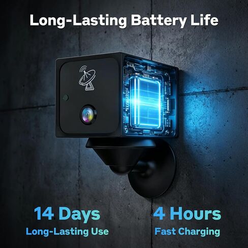 4G LTE Cellular Camera No WiFi Security Camera with SIM Card Spy Camera | Wireless, AI Radar Motion Detection, No-Glow Night Vision, Two-Way Audio, Long-Lasting Battery Mini Cam for Car Garage Truck in Kuwait