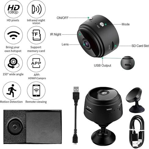 Orbicam - Orbicam Magnetic Mini Security Camera, Orbicam Camera, Orbicam Security Camera, Mini 1080p Hd Camera, Night Vision Motion Detection Security Cam with App (2Pcs) in Kuwait