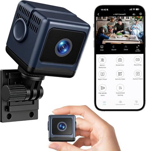 WiFi Security Camera, Pet Camera, Mini Hidden Spy Cam, Plug in Cam | 1080P, Auto Night Vision, Remote Viewing, Motion Detection, WiFi Connection, Web Cam in Kuwait