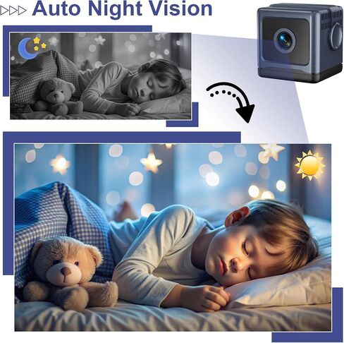WiFi Security Camera, Pet Camera, Mini Hidden Spy Cam, Plug in Cam | 1080P, Auto Night Vision, Remote Viewing, Motion Detection, WiFi Connection, Web Cam in Kuwait