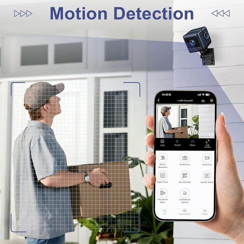WiFi Security Camera, Pet Camera, Mini Hidden Spy Cam, Plug in Cam | 1080P, Auto Night Vision, Remote Viewing, Motion Detection, WiFi Connection, Web Cam in Kuwait