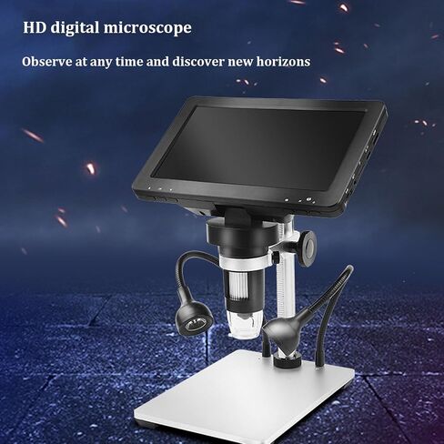 7-inch HD Screen Microscope,1200X Magnification,Electron Digital Microscope,External Fill Light,Multipurpose Microscope,Supports Connection to PC,for Adults, Beginners in Kuwait