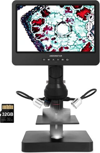 Andonstar AD249SP UHD 2160P HDMI Digital Microscope 4000X, 3 Lens 10.1 inch LCD for Biological Microscope Kit, PCB Soldering Microscope for Phone Watch Repairing, 32G SD Card in Kuwait
