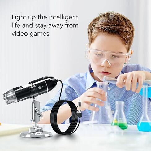 3 in 1 Digital Microscope Handheld Digital Microscope with HD 1600X Image and WiFi Connection USB Port Magnification Microscope for iOS in Kuwait