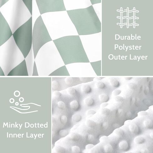 DILIMI Baby Car Seat Cover, Minky Warm Winter Car Seat Covers for Babies, Peekaboo Opening Infant Car Seat Cover, Nursing Cover Carseat Canopy, Green Checkered in Kuwait