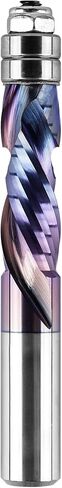 SpeTool Solid Carbide Compression Spiral Flush Trim Router Bit 1/2 Inch Shank with TAC Coating, Extra Long Bottom Bearing Flush Cut Router Bits 1/2 Shank for Woodworking Template Pattern Trimming in Kuwait