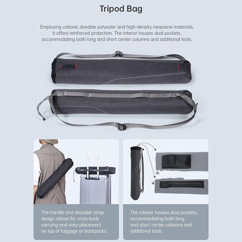 Falcam TreeRoot F38 Pro 61" Carbon Fiber Tripod,Quick Lock Travel Tripod Capacity 5kg/11lbs with 1/4" Screw,Carry Strap Holes for Cameras in Kuwait