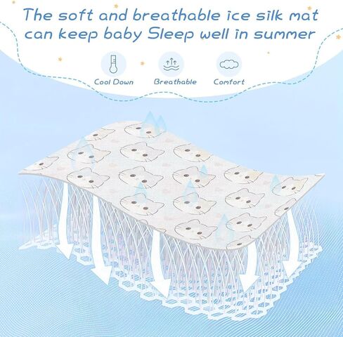 Cartoon Cute Purple Cat Cooling Baby Mattress Topper 28" x 52" Ultra Soft Training Pads for Kids, Adult in Kuwait