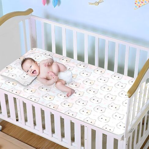 Cartoon Cute Purple Cat Cooling Baby Mattress Topper 28" x 52" Ultra Soft Training Pads for Kids, Adult in Kuwait