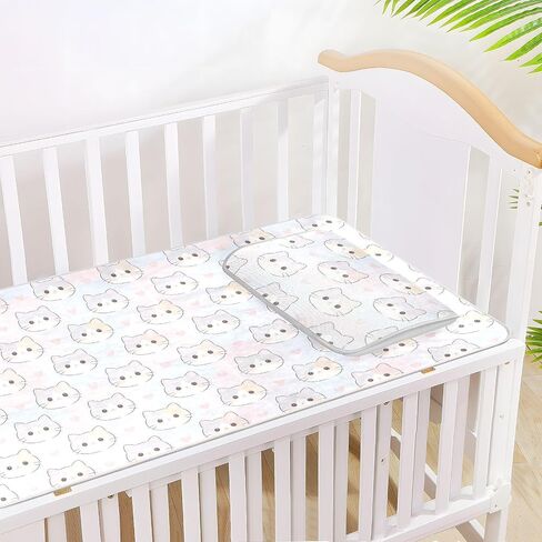 Cartoon Cute Purple Cat Cooling Baby Mattress Topper 28" x 52" Ultra Soft Training Pads for Kids, Adult in Kuwait