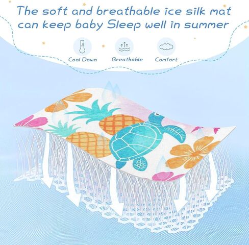 Tie Dye Hawaiian Sea Turtle Cooling Baby Mattress Cover 28" x 52" Washable Bed Pads for Adults for Kids, Adult in Kuwait
