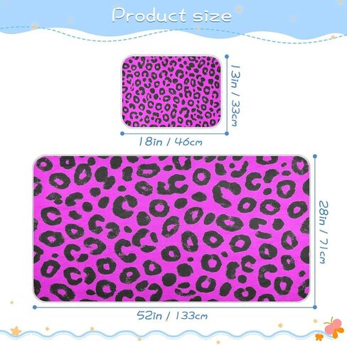 Purple Leopard Print Cooling Baby Fitted Mattress 28" x 52" Ultra Soft Training Pads for Baby&Toddler in Kuwait