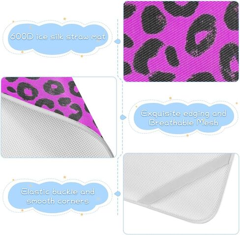 Purple Leopard Print Cooling Baby Fitted Mattress 28" x 52" Ultra Soft Training Pads for Baby&Toddler in Kuwait